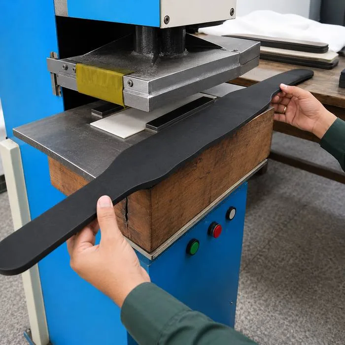 Industrial heat press in action