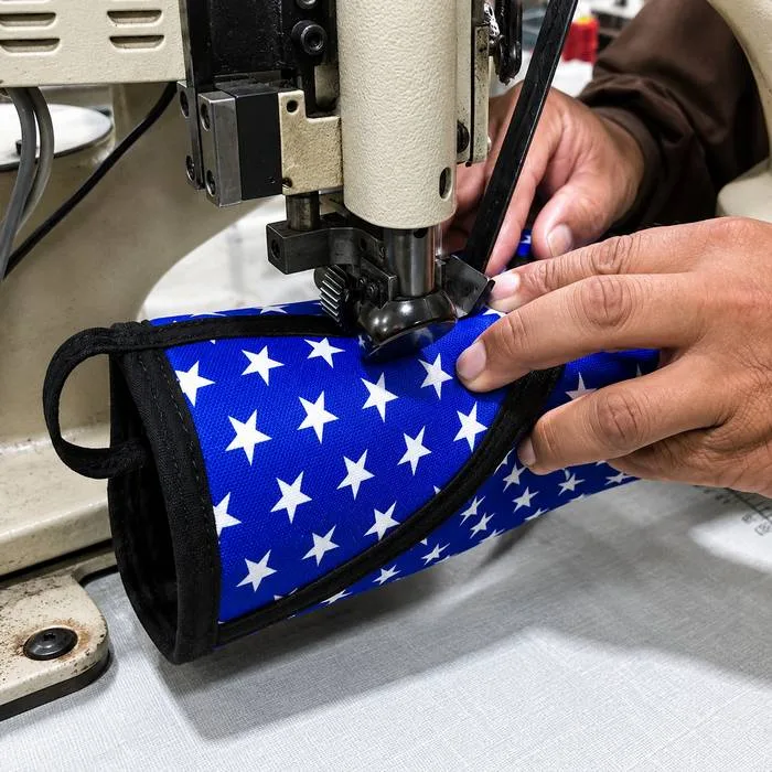 sewing knee sleeves at work in prohand industries